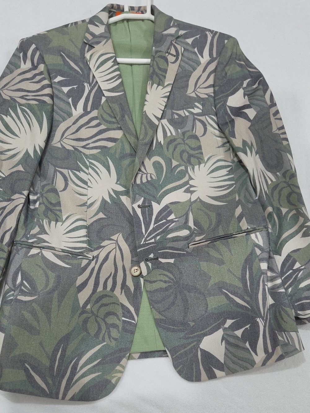 Tallia Mens Blazer in Sage & Cream